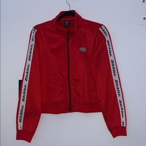 Dickies red atheletic full zip sweater